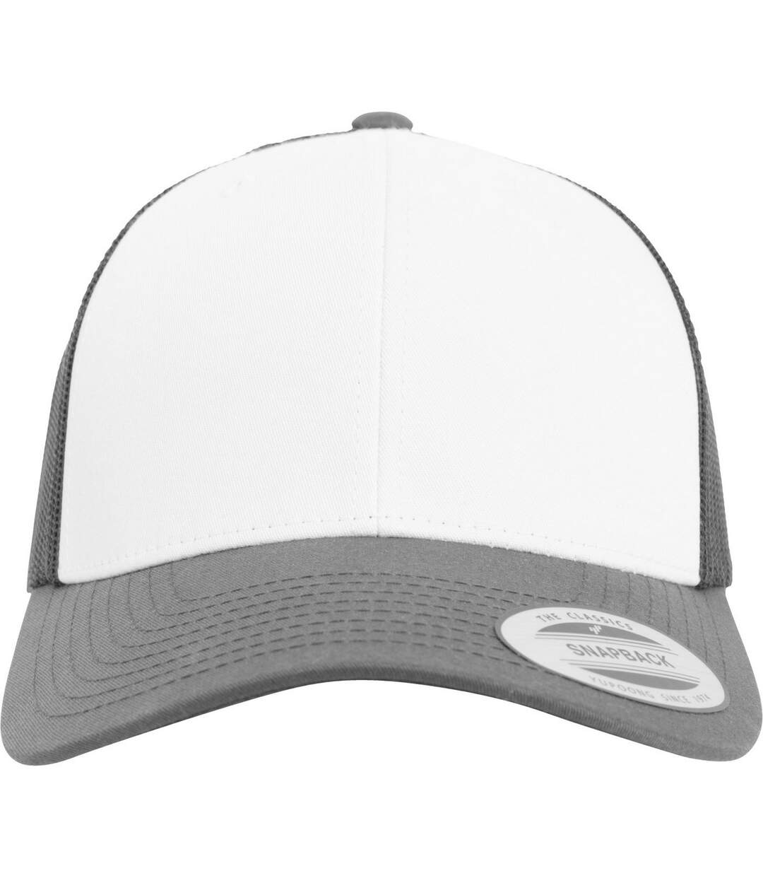 Casquette Trucker The Classic Retro Blanc Gris Foncé Yupoong-3
