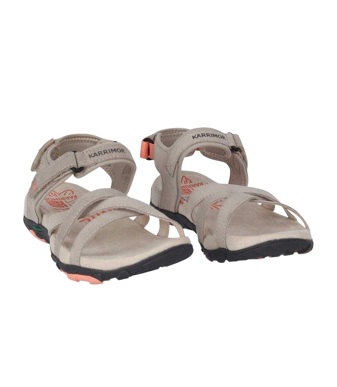 Womens/ladies Salina Leather Walking Sandals Beige Karrimor-4