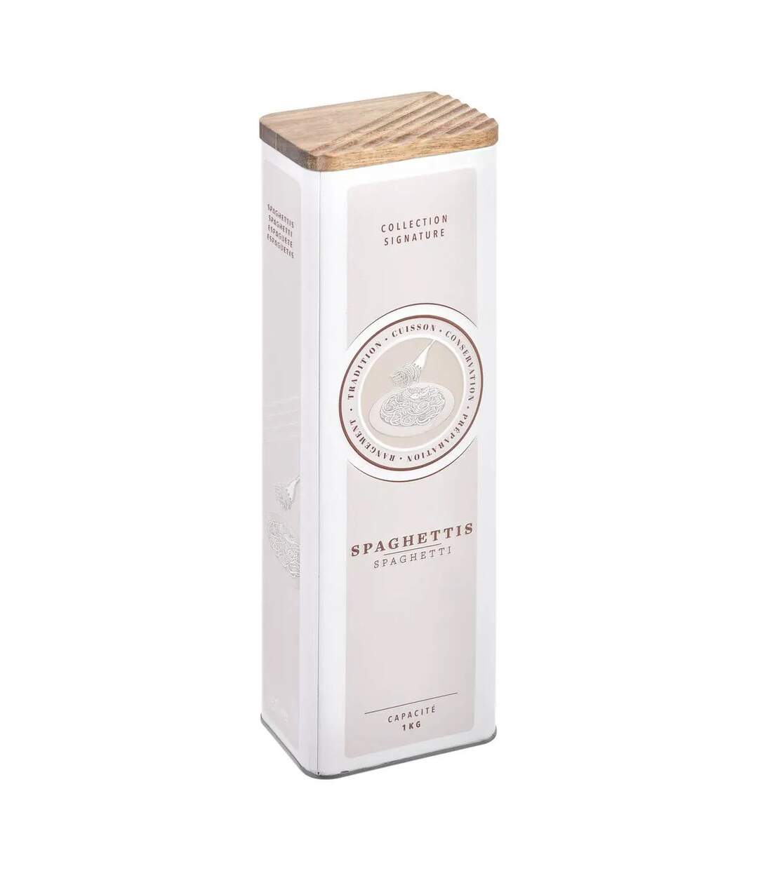 Boîte à Spaghettis en Métal Signature 28cm Crème-1