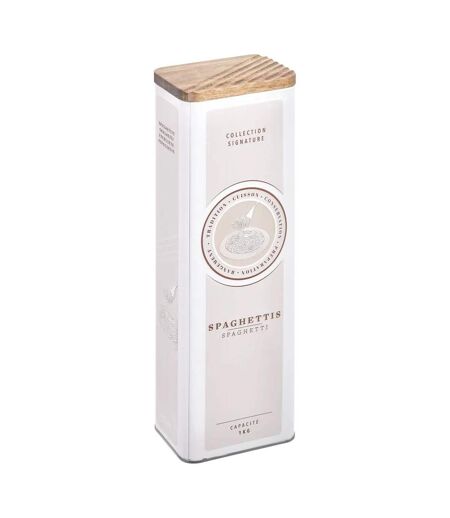 Boîte à Spaghettis en Métal Signature 28cm Crème