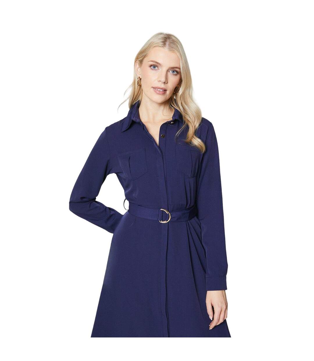 Robe mi-longue utility femme bleu marine Principles-3