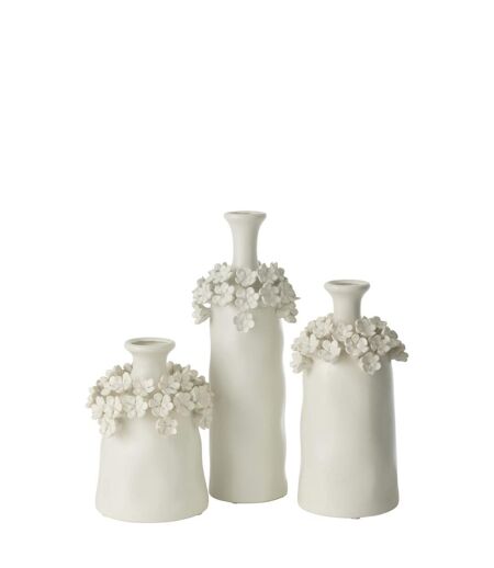 Vase Fleur en Céramique Yucca 31cm Blanc