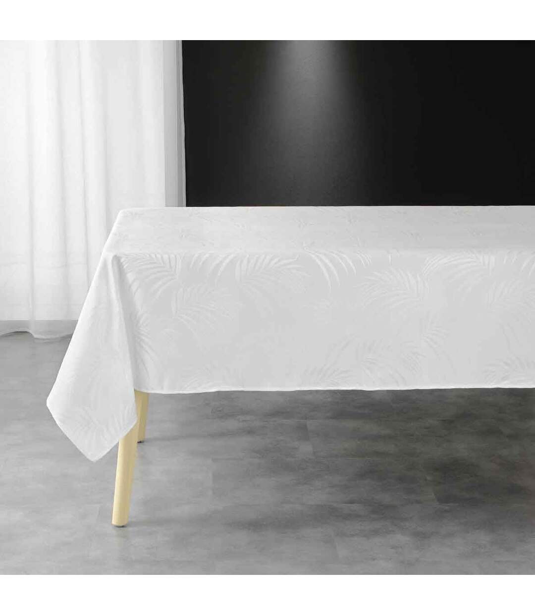 Nappe Jacquard Plumette 140x240cm Blanc-1