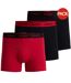 Pack Of 3  Mens Boxer Briefs  Black Red Hugo-2