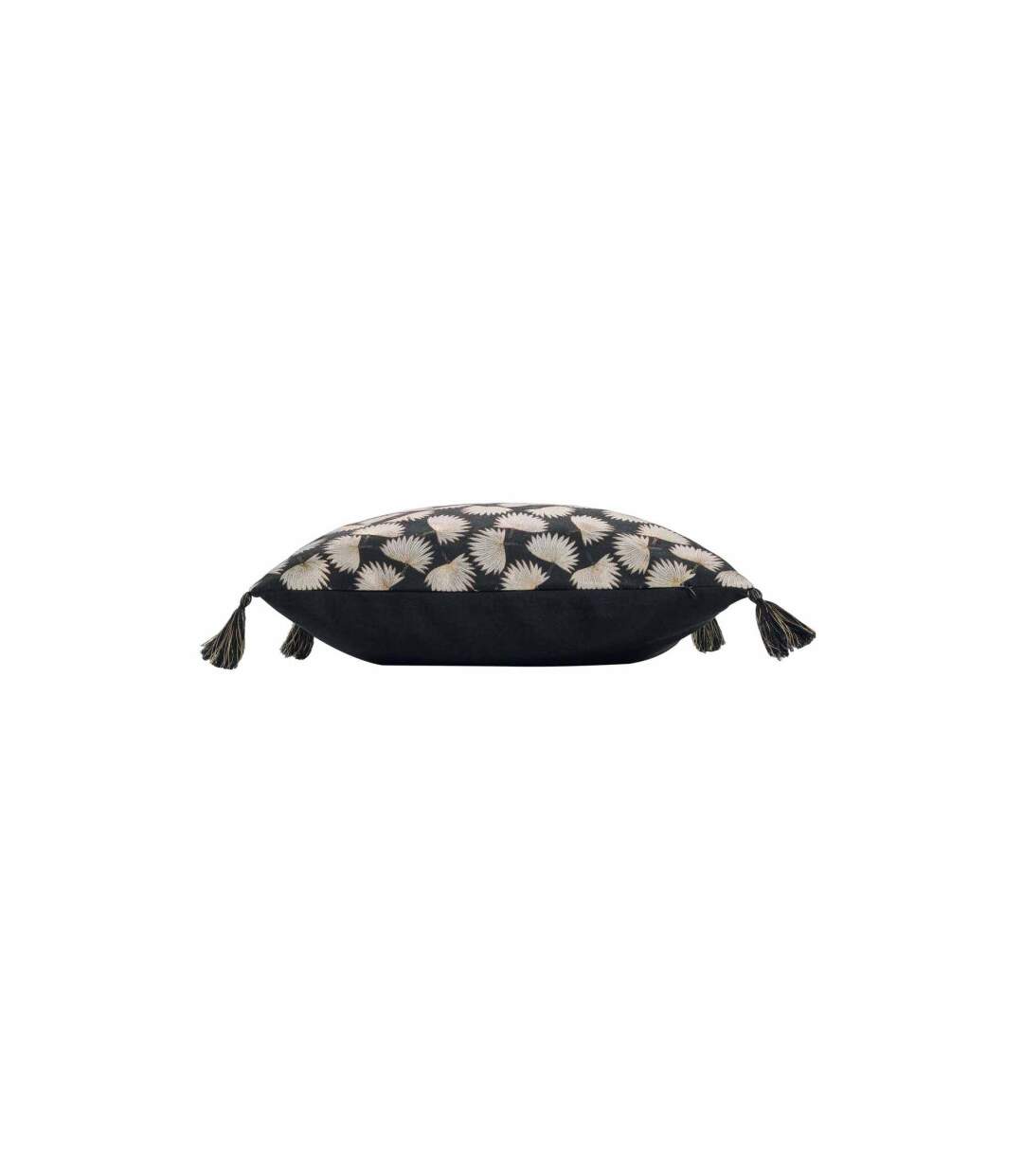 Coussin Déco à Pompons Tosane 45x45cm Noir-2