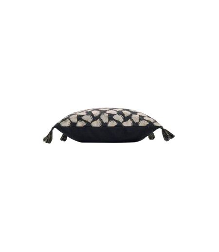 Coussin Déco à Pompons Tosane 45x45cm Noir