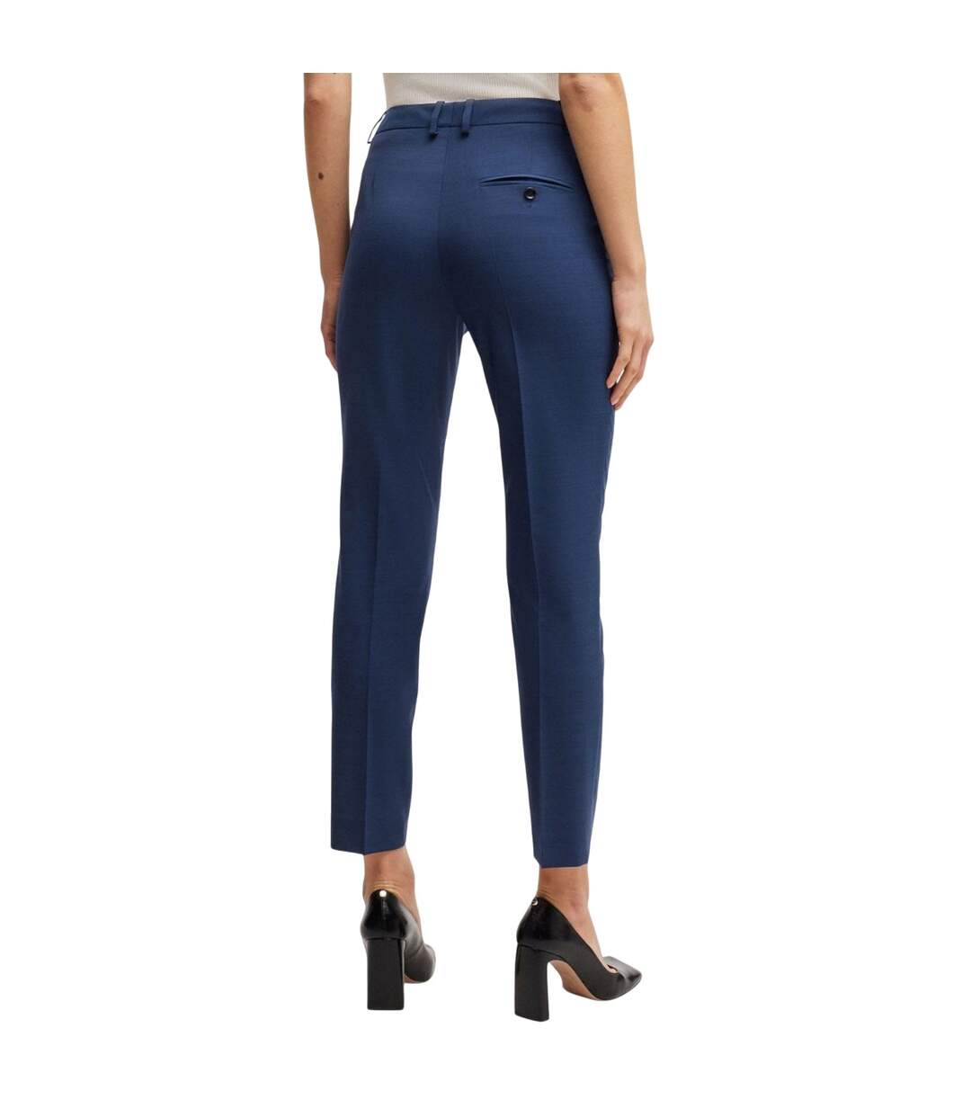 Womens/ladies Tamata4 Regular Trousers Blue Boss-3