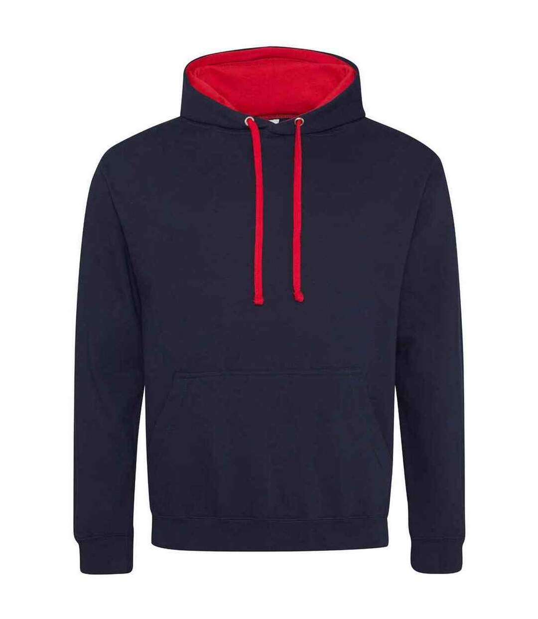 Womens/ladies varsity hoodie new french navy/fire red Awdis