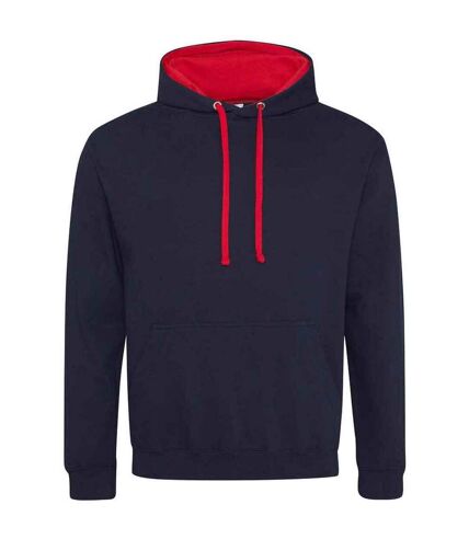 Sweat à capuche varsity femme bleu marine / rouge feu Awdis Awdis