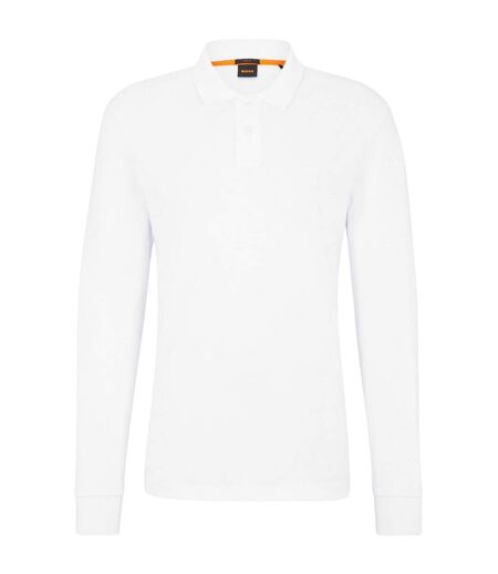 Polo Manches Longues Motif/style Logo Passerby Homme Blanc Boss
