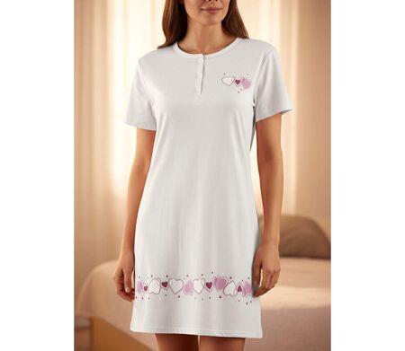 OZABI Chemise de Nuit Femme Microfibre Manches Courtes