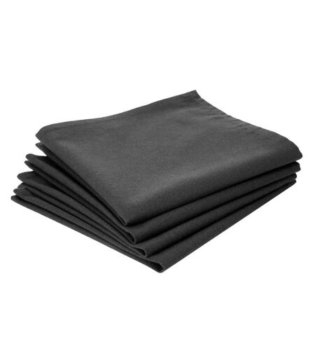 Lot de 4 Serviettes de Table Coton 40x40cm Gris Foncé