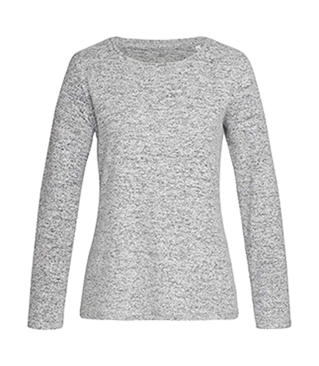 T-shirt manches longues - Femme - ST9180 - gris clair mélange-2