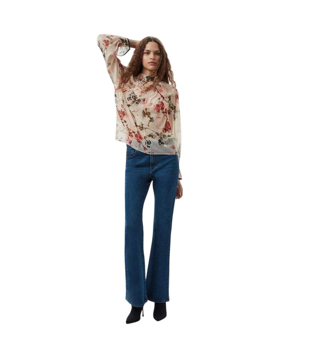 Blouse Motif/style Floral Hallie Femme Crème Rouge Écarlate French Connection-1
