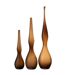 Lot de 3 Vases en Verre Yoko 64cm Marron-2