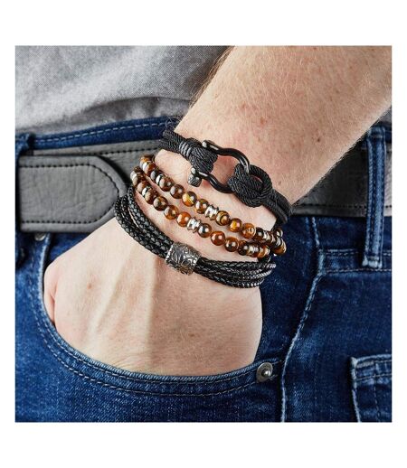 Bracelet noir geographical norway tresses motif - taille unique