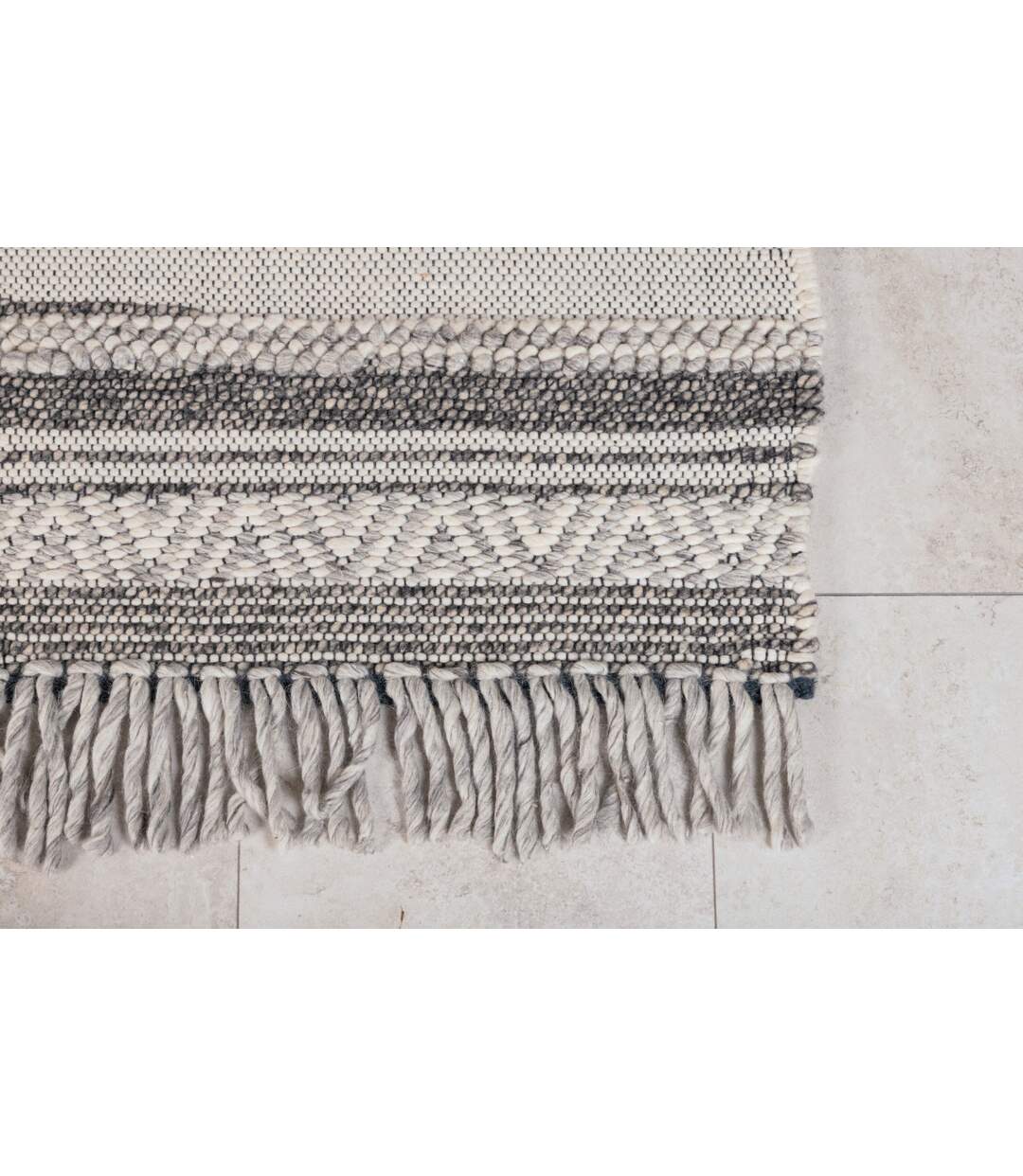 Tapis Déco en Laine Alwar 170x240cm Gris Foncé-5