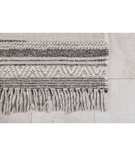 Tapis Déco en Laine Alwar 170x240cm Gris Foncé