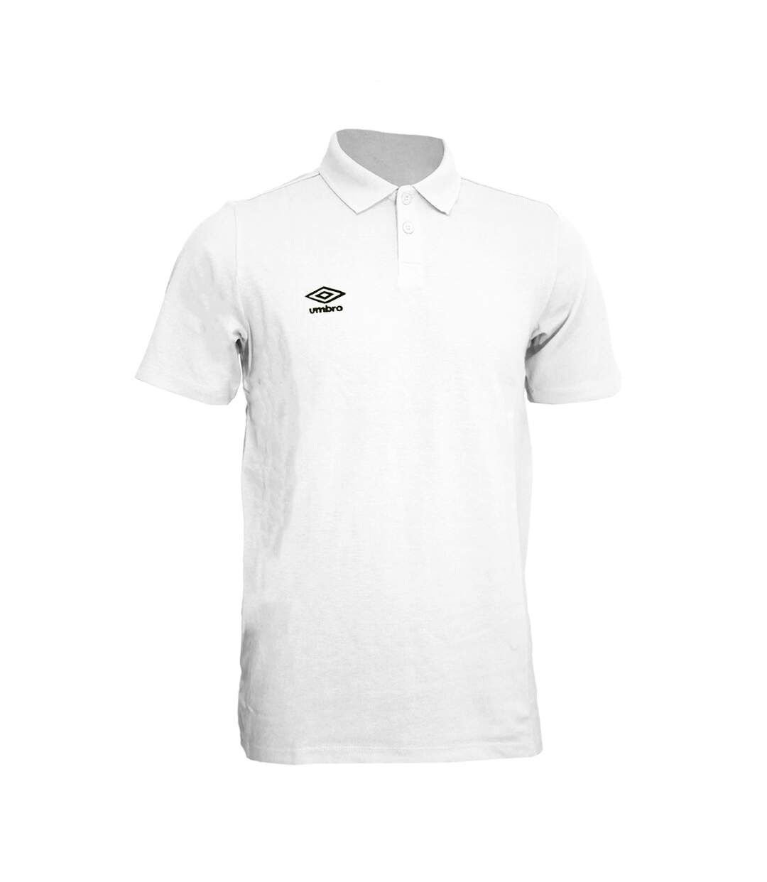 Mens Essential Polo Shirt White Black Umbro-1