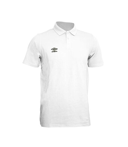 Mens Essential Polo Shirt White Black Umbro