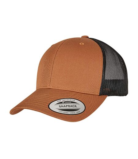 Casquette Trucker Motif/style Rétro Caramel Noir Flexfit