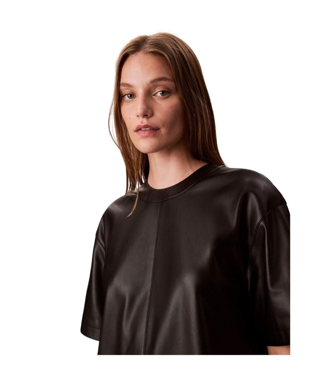 Womens/ladies Short-sleeved T-shirt Dress Black Calvin Klein-4