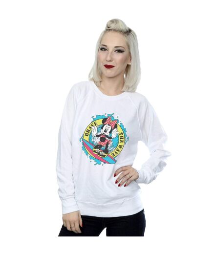 Disney Sweat Womens/Ladies Minnie Mouse Brave The Wave (Blanc) - UTBI27497