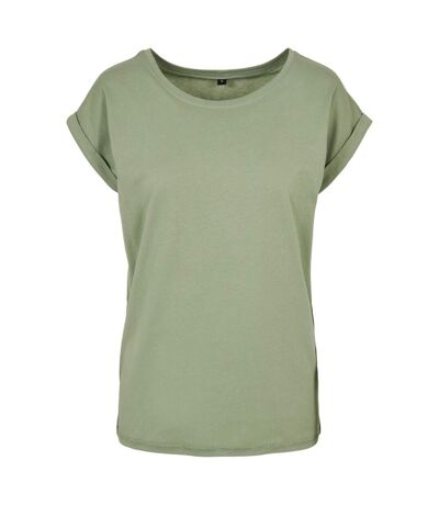 Womens/ladies Extended Shoulder T-shirt Magic Salvia Build Your Brand