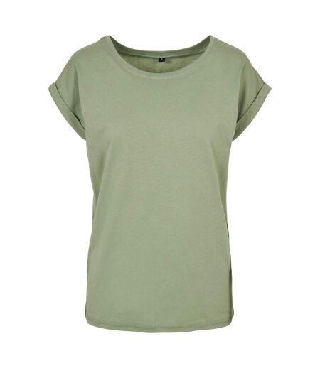 Womens/ladies Extended Shoulder T-shirt Magic Salvia Build Your Brand
