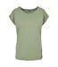Womens/ladies Extended Shoulder T-shirt Magic Salvia Build Your Brand-1