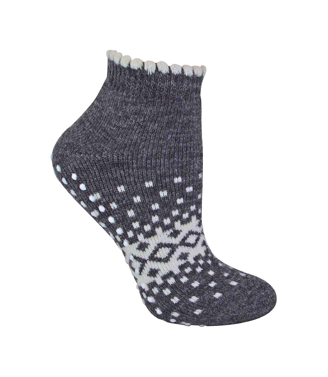 1 Pack Ladies Thermal Low Cut Wool Non Slip Ankle Slipper Socks-1