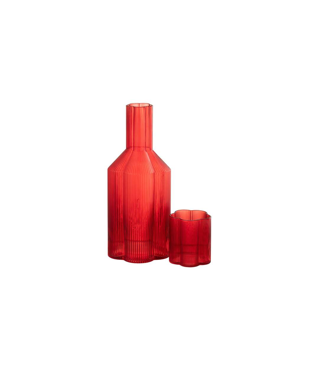 Carafe en Verre Fiole 27cm Rouge-3