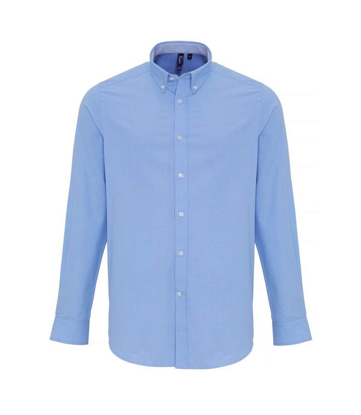 Premier Mens Cotton Rich Oxford Stripe Shirt (Light Blue) - UTRW6594