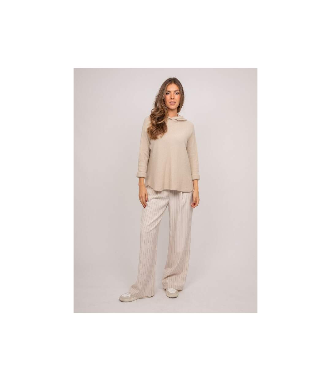 Pull capuche maille douce mélangée à l'alpaga KATTEM - Dona X Lisa-4