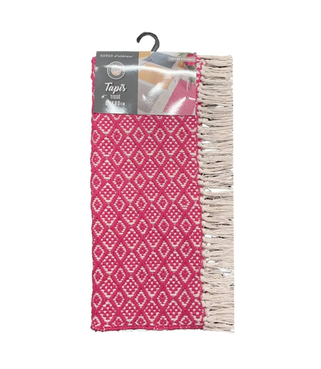 Tapis Tissé à Franges Pithaya 50x80cm Rose-3