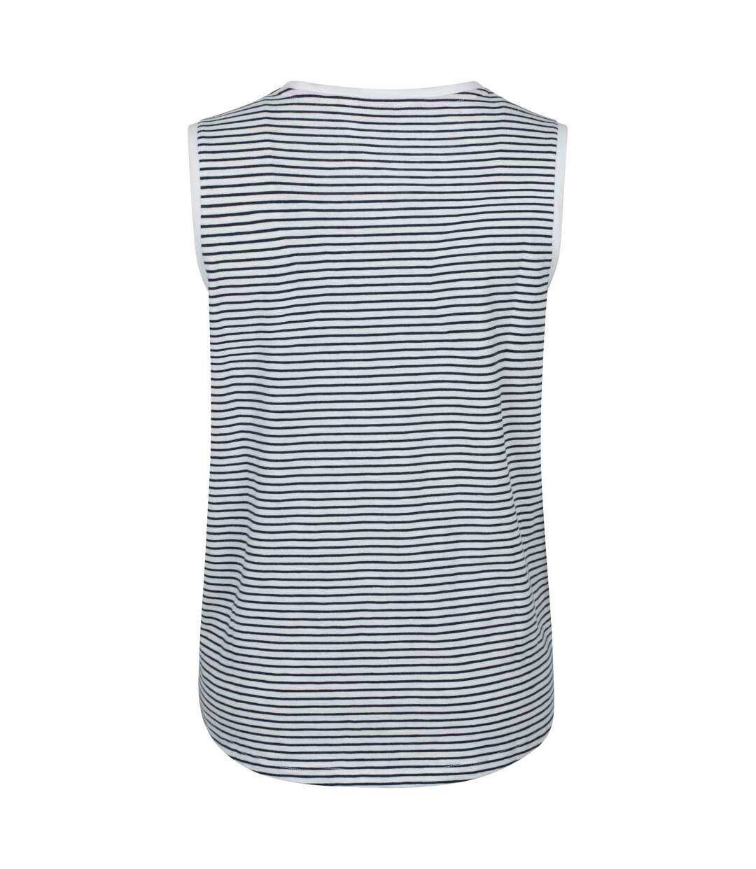 Womens/ladies whitley striped v neck vest top navy Mountain Warehouse-2