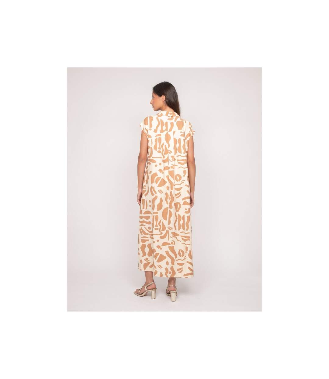 Robe boutonnée longue sans manches ISALINE - Dona X Lisa-2