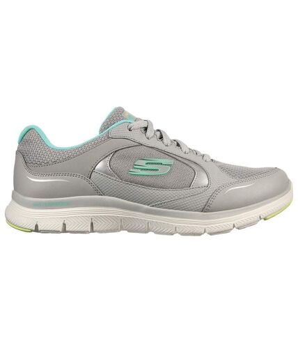 Skechers Womens/Ladies Flex Appeal 4.0 True Clarity Sneakers (Gray/Turquoise) - UTFS7933