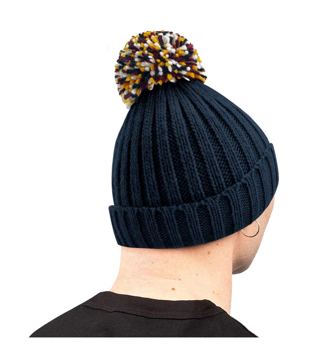 Bonnet hygge adulte bleu marine Beechfield-2