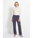 Pantalon droit ceinture élastiquée tissu suédé-3