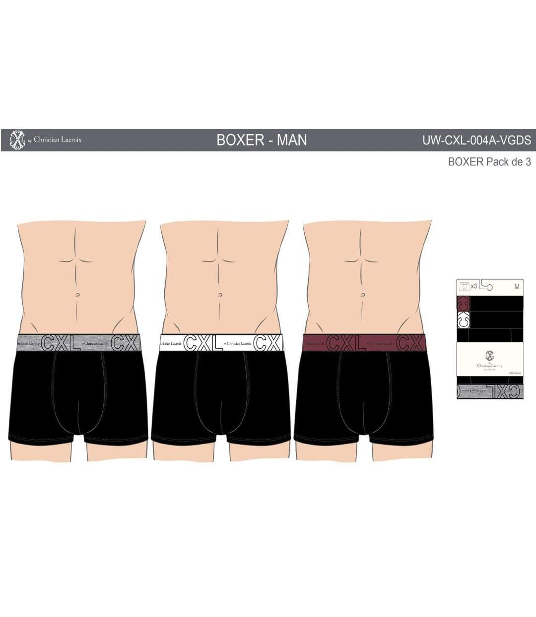 Boxer CXL By LACROIX X3 Pack de 3 Boxers CXL0760-4