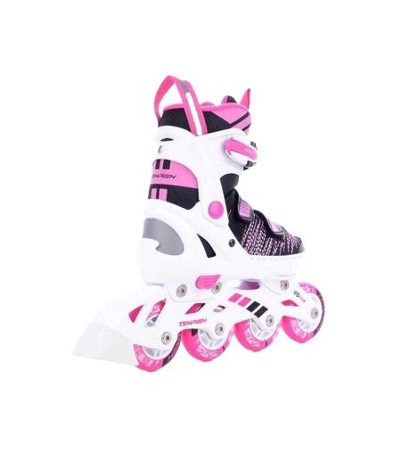 Patins À Roulettes Alignées Enfant 37-39 Fr Blanc Noir Rose Tempish