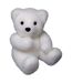 Statuette Déco Ours Assis Manteau 15cm Blanc-1