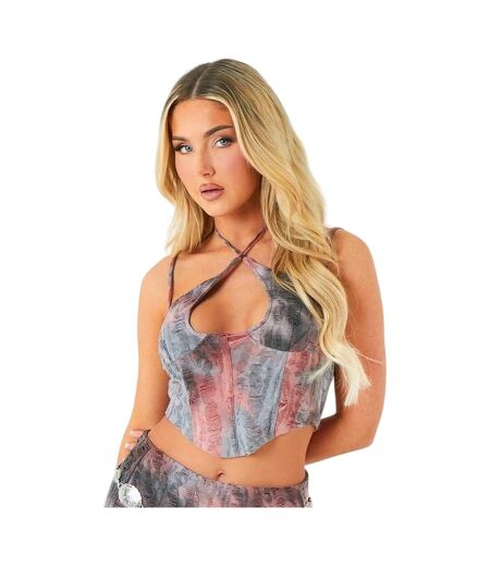 Womens/ladies Tie Dye Fitted Co-ord Set Grey Tie Dye Missy Empire
