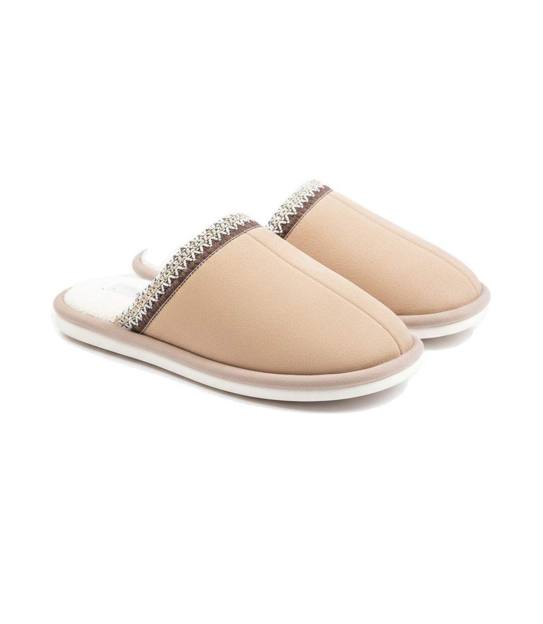 OZABI Mules Femme Unies, Suédine Synthétique, Bordure Tressée Scandinave-3