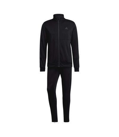 Mens Zipped Slim Tracksuit Black Adidas