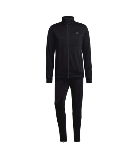 Mens Zipped Slim Tracksuit Black Adidas