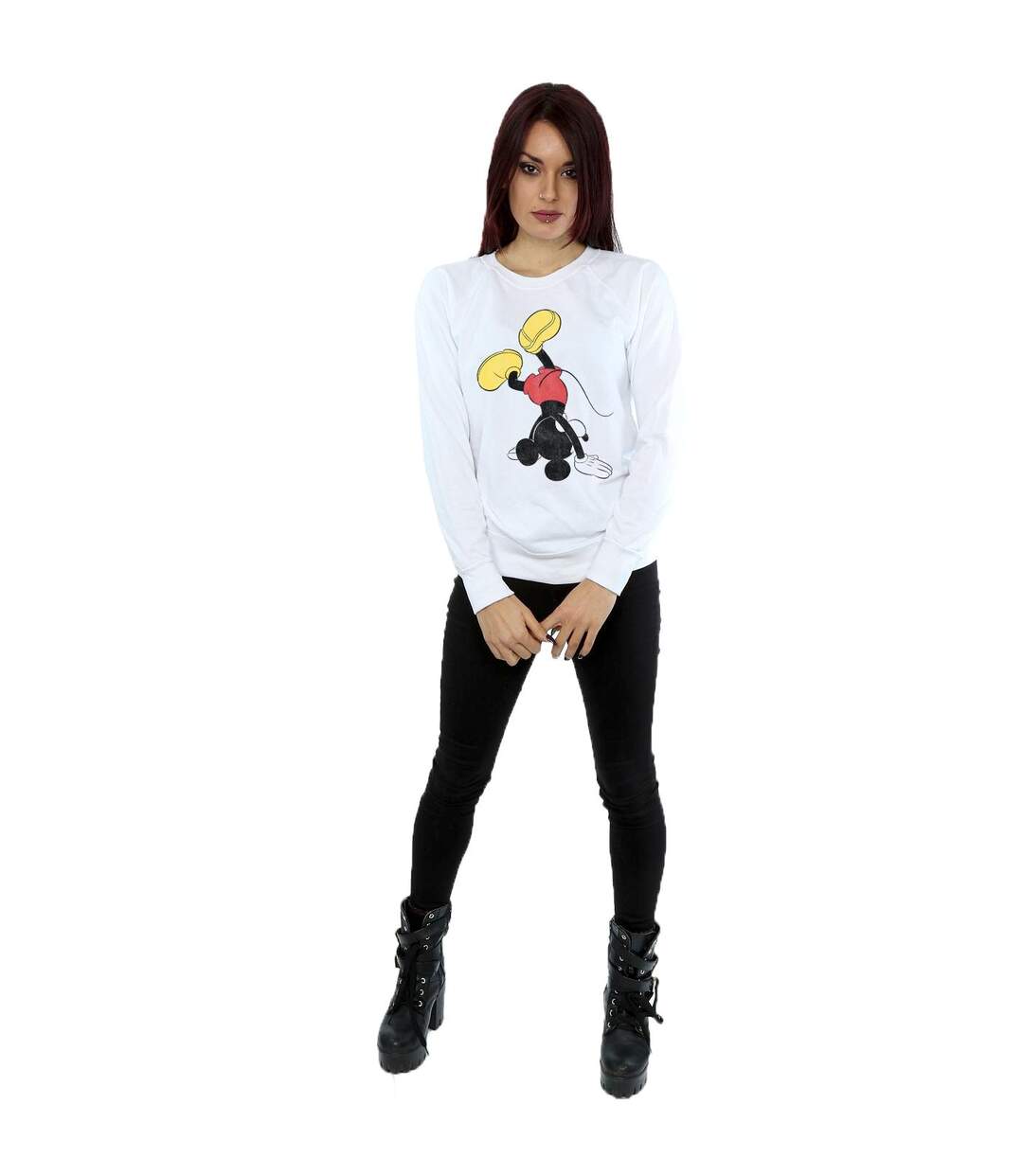 Disney - Sweat MICKEY MOUSE UPSIDE DOWN - Femme (Blanc) - UTBI8953-3