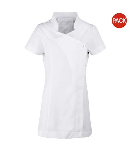 Pack Of 2  Ladies/womens *blossom* Tunic / Health Beauty & Spa / Workwear  White Premier