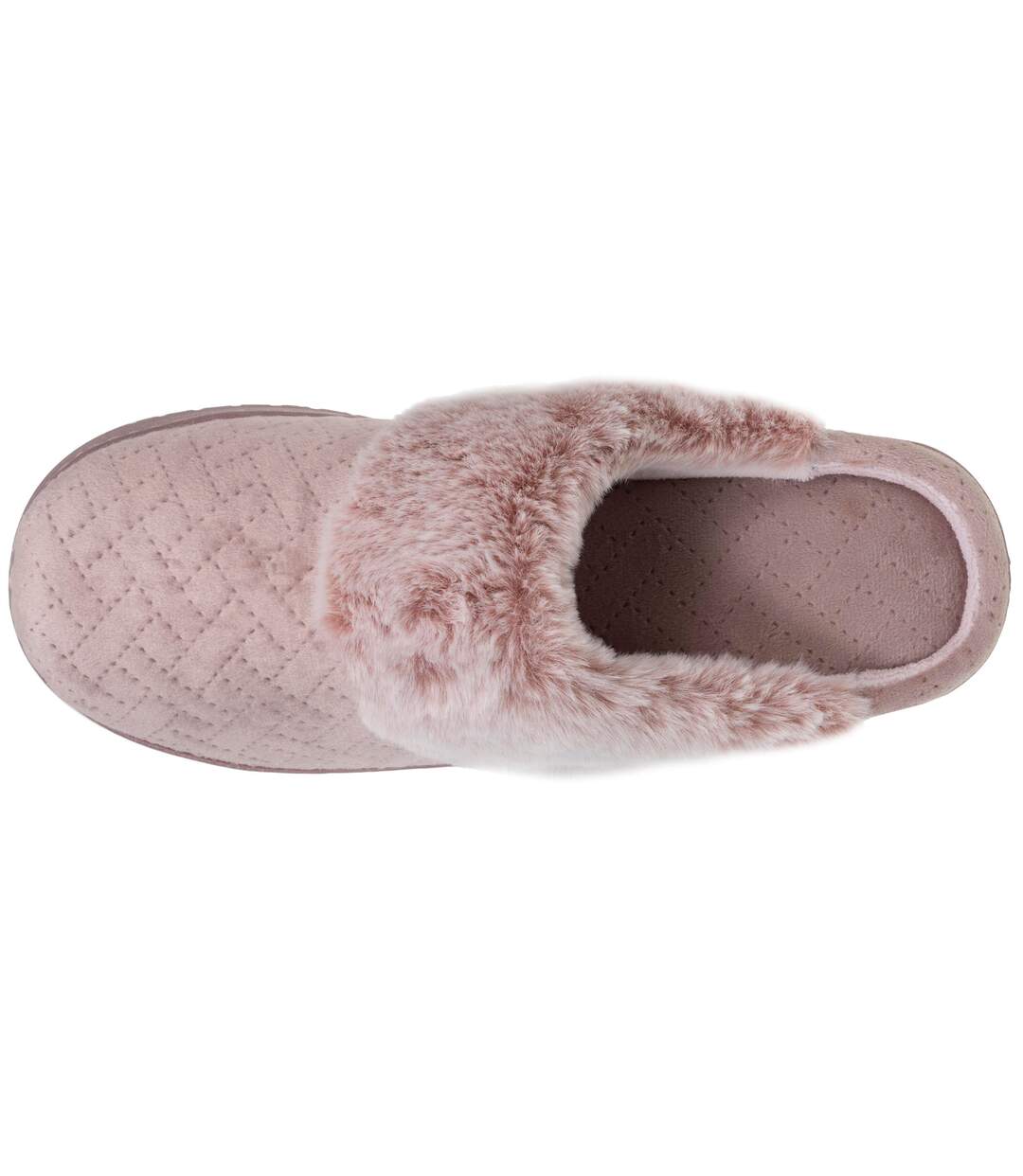 Isotoner Chaussons Mules femme velours ultra doux, talon 3,7 cm-3